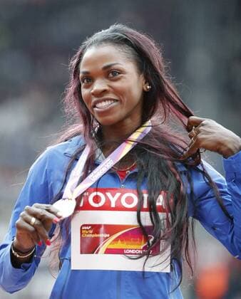 Silver medalist Caterine Ibarguen of Colombia during the awarding ceremony of the women s Triple Jump at the London 2017 IAAF World Championships in London, Britain, 08 August 2017. London 2017 IAAF World Championships !ACHTUNG: NUR REDAKTIONELLE NUTZUNG!  Copyright: xLavandeiraxjrx 20170808-636378216450165841