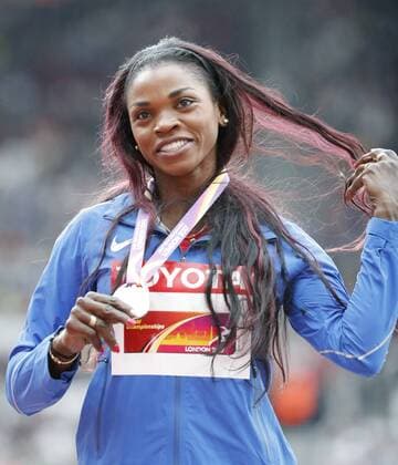 Silver medalist Caterine Ibarguen of Colombia during the awarding ceremony of the women s Triple Jump at the London 2017 IAAF World Championships in London, Britain, 08 August 2017. London 2017 IAAF World Championships !ACHTUNG: NUR REDAKTIONELLE NUTZUNG!  Copyright: xLavandeiraxjrx 20170808-636378216463425841