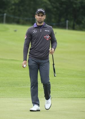 August 10th 2017, Galgorm Castle Golf Club, Galgorm, Northern Ireland; Northern Ireland Open, 1st Round; Moritz Lampert (GER) picks up his ball on the 18th green xNigelxCookex  ActionPlus11914056