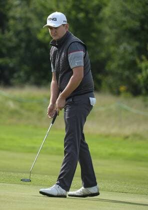 August 10th 2017, Galgorm Castle Golf Club, Galgorm, Northern Ireland; Northern Ireland Open, 1st Round; Jamie Rutherford (ENG) watches as he putts out on the 18th xNigelxCookex  ActionPlus11914064
