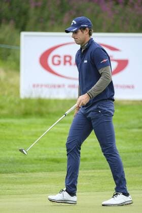 August 10th 2017, Galgorm Castle Golf Club, Galgorm, Northern Ireland; Northern Ireland Open, 1st Round; Andrea Pavan (ITA) walks of the 18th green xNigelxCookex  ActionPlus11914069