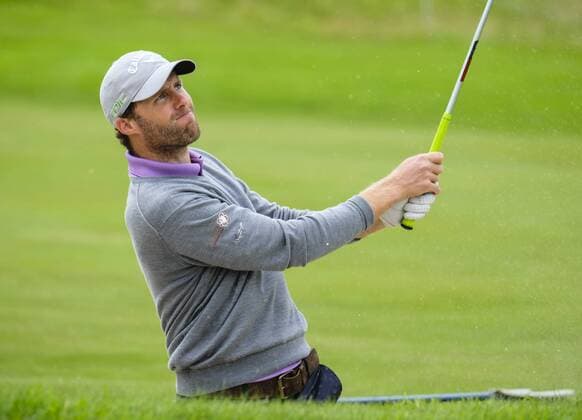 August 10th 2017, Galgorm Castle Golf Club, Galgorm, Northern Ireland; Northern Ireland Open, 1st Round; Antoine Schwartz (FRA) plays from the bunker on the 18th xNigelxCookex  ActionPlus11914071