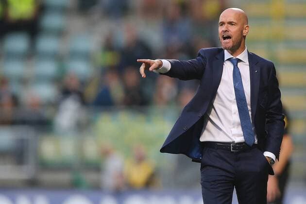 (L-R) coach Erik ten Hag of FC Utrecht during the Dutch Eredivisie match between ADO Den Haag and FC Utrecht at Kyocera stadium on August 11, 2017 in The Hague, The Netherlands ADO Den Haag v FC Utrecht Dutch Eredivisie 2017 2018 xVIxVIxImagesx xTomxBodexMultimediaxIVx 8446251