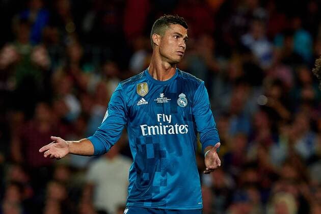 August 13th 2017, Nou Camp, Barcelona, Spain; Spanish Football Supercopa 1st Leg FC Barcelona Barca versus Real Madrid; Cristiano Ronaldo of Real Madrid CF reacts; xDavidxAliagax  ActionPlus11916328