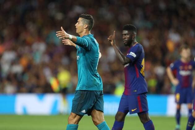 August 13, 2017 - Barcelona, Spain - Cristiano Ronaldo of Real Madrid walks from the ground after he was given a red card during the Spanish Super Cup football match between FC Barcelona Barca and Real Madrid on August 13, 2017 at Camp Nou stadium in Barcelona, Spain. Football - Spanish Super Cup - FC Barcelona vs Real Madrid.  - ZUMAb169 20170813_zaa_b169_032 Copyright: xManuelxBlondeau Aop.Pressx