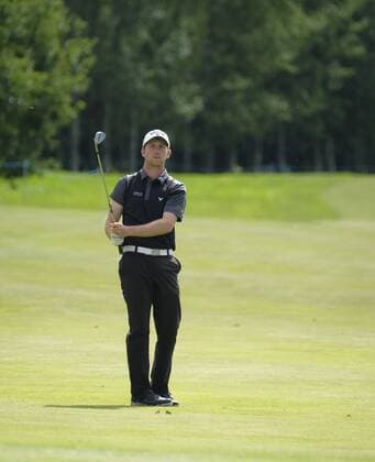 August 13th 2017, Galgorm Castle Golf Club, Galgorm, Northern Ireland; Northern Ireland Open, 4th Round, The Sunday Shootout; Robin Sciot-Siegrist (FRA) watches his approach shot during Shootout Sunday xNigelxCookex  ActionPlus11916350