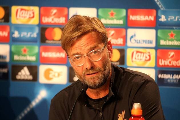Sinsheim, Germany 14.08.2017, UEFA Champions League - 2017 18 Season, Erste Play-off-Runde, Pressekonferenz und Training zum Spiel TSG 1899 Hoffenheim - FC Liverpool, Trainer Jürgen Klopp (Liverpool) ( DeFodi506