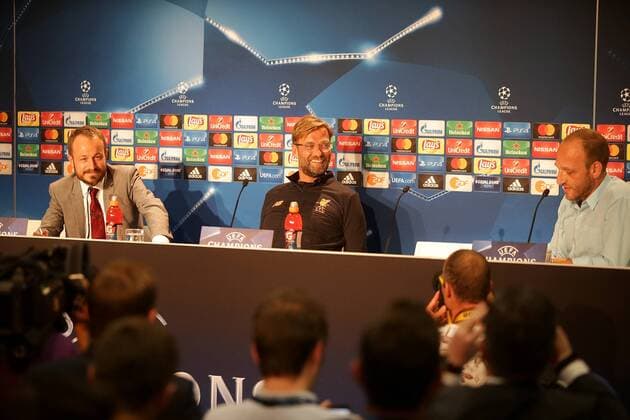 Sinsheim, Germany 14.08.2017, UEFA Champions League - 2017 18 Season, Erste Play-off-Runde, Pressekonferenz und Training zum Spiel TSG 1899 Hoffenheim - FC Liverpool, Trainer Jürgen Klopp (Liverpool) ( DeFodi506