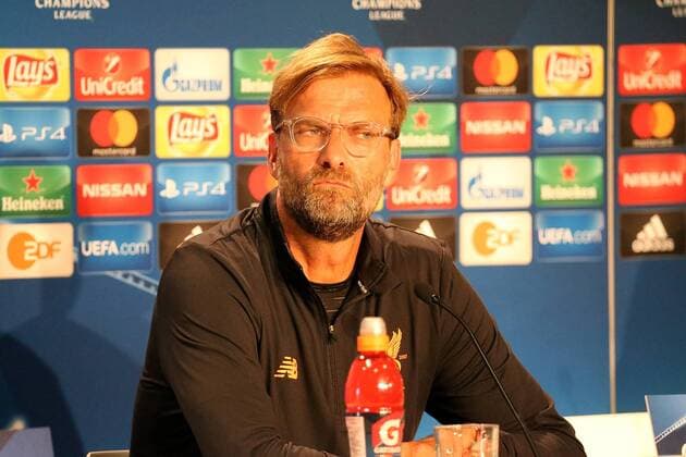 Sinsheim, Germany 14.08.2017, UEFA Champions League - 2017 18 Season, Erste Play-off-Runde, Pressekonferenz und Training zum Spiel TSG 1899 Hoffenheim - FC Liverpool, Trainer Jürgen Klopp (Liverpool) ( DeFodi506
