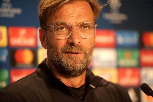 Sinsheim, Germany 14.08.2017, UEFA Champions League - 2017 18 Season, Erste Play-off-Runde, Pressekonferenz und Training zum Spiel TSG 1899 Hoffenheim - FC Liverpool, Trainer Jürgen Klopp (Liverpool) ( DeFodi506