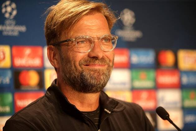 Sinsheim, Germany 14.08.2017, UEFA Champions League - 2017 18 Season, Erste Play-off-Runde, Pressekonferenz und Training zum Spiel TSG 1899 Hoffenheim - FC Liverpool, Trainer Jürgen Klopp (Liverpool) ( DeFodi506