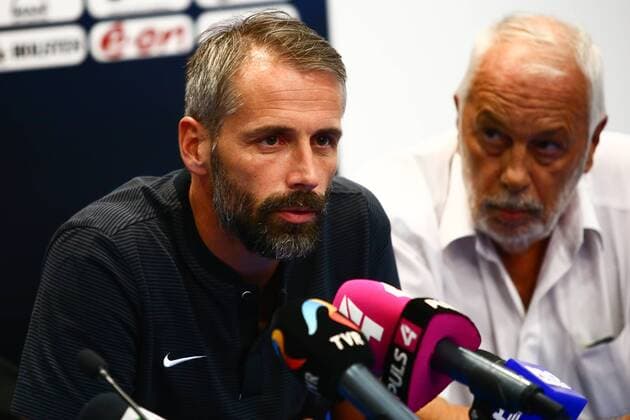 SOCCER - EL quali, Viitorul vs RBS CONSTANTA,ROMANIA,16.AUG.17 - SOCCER - UEFA Europa League qualification, Viitorul Constanta vs Red Bull Salzburg, preview, press conference PK Pressekonferenz RBS. Image shows head coach Marco Rose (RBS). GEPAxpictures xFelixxRoittner