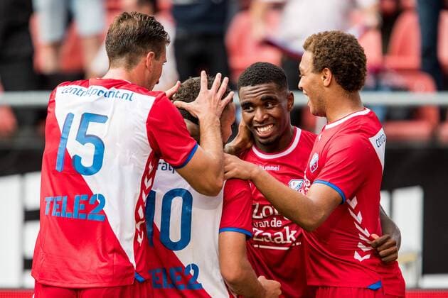 Bilder des Tages - SPORT UTRECHT - 16-08-2017. Stadion Galgenwaard , Voetbal , Seizoen 2016 2017 , Europees Voetbal , UEFA , FC Utrecht - FC Zenit Sint-Petersburg , blijdschap na de goal van FC Utrecht speler Zakaria Labyad Utrecht - Zenit  x1672731x