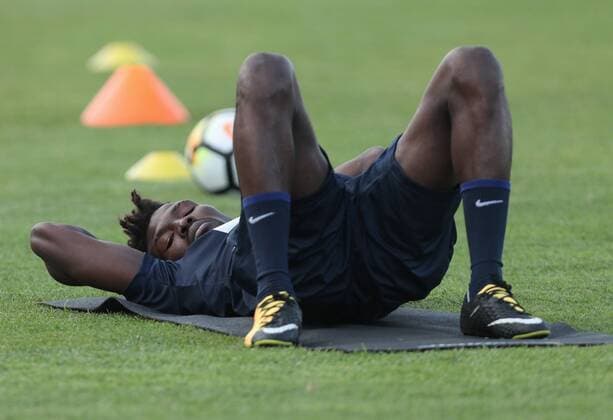 SOCCER - EL quali, Osijek vs A.Wien OSIJEK,CROATIA,16.AUG.17 - SOCCER - UEFA Europa League qualification, NK Osijek vs FK Austria Wien, preview, training A.Wien. Image shows Abdul Kadiri Mohammed (A.Wien). GEPAxpictures xChristianxOrt