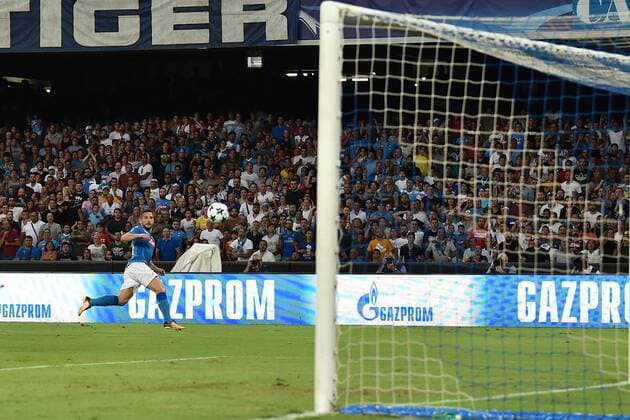 As Napoli 16 08 2017 - Champions League Napoli-Nizza foto Antonello Sammarco Image nella foto: gol Dries Mertens 