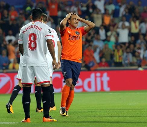 Marcio Mossoro of Basaksehir during the UEFA Champions League Play Off first leg football match Medipol Basaksehir vs FC Sevilla, on August 16 2017 at the Basaksehir Fatih Terim Stadium in Istanbul , Turkey. 