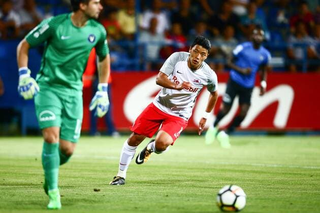 SOCCER - EL quali, Viitorul vs RBS CONSTANTA,ROMANIA,17.AUG.17 - SOCCER - UEFA Europa League qualification, Viitorul Constanta vs Red Bull Salzburg. Image shows Hee Chan Hwang (RBS). GEPAxpictures xFelixxRoittner