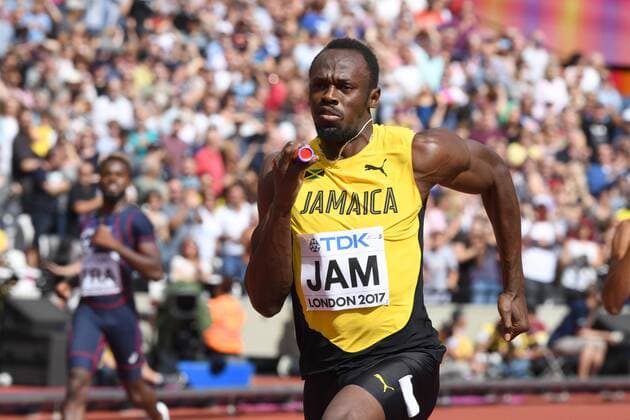London, IAAF, Leichtathletik, athletics, Track and Field, World athletics Championships 2017 in London Leichtathletik WM 2017, 04-13.08.2017, Olympic Stadium London,Usain Bolt, 4x100m Staffel