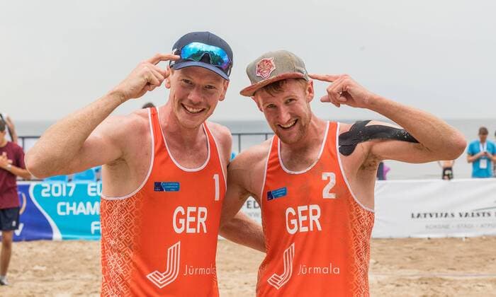 2017 CEV Beach volleyball Beachvolleyball European Championship EM Europameisterschaft Final am 17.08.2017 Markus BOECKERMANN, Yannick Harms (GER); 2017 CEV Beach Volleyball European Championship Final am 17.08.2017, Jurmala (Lettland). xPWx