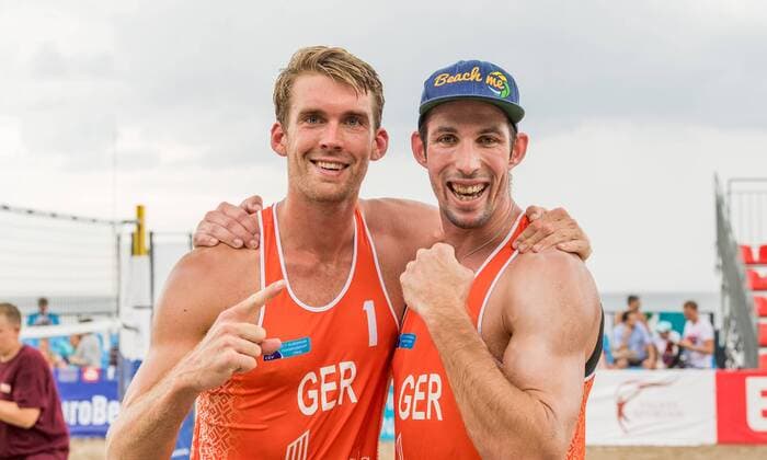 2017 CEV Beach volleyball Beachvolleyball European Championship EM Europameisterschaft Final am 17.08.2017 Alexander Walkenhorst, Sebastian Fuchs (GER); 2017 CEV Beach Volleyball European Championship Final am 17.08.2017, Jurmala (Lettland). xPWx