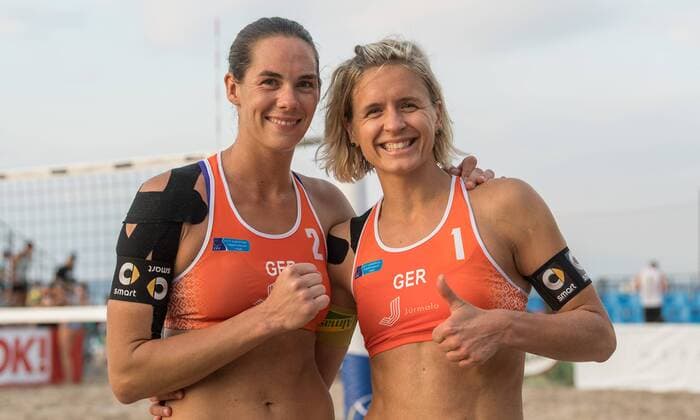 Bilder des Tages - SPORT 2017 CEV Beach volleyball Beachvolleyball European Championship EM Europameisterschaft Final am 17.08.2017 Kira WALKENHORST, Laura LUDWIG (GER); 2017 CEV Beach Volleyball European Championship Final am 17.08.2017, Jurmala (Lettland). xPWx