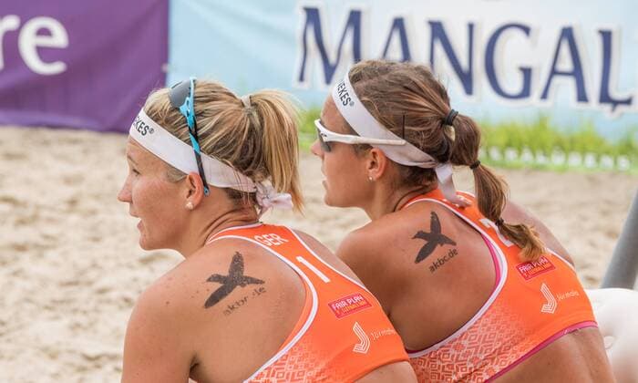 2017 CEV Beach volleyball Beachvolleyball European Championship EM Europameisterschaft Final am 18.08.2017 Isabel SCHNEIDER, Victoria BIENECK (GER); 2017 CEV Beach Volleyball European Championship Final am 18.08.2017, Jurmala (Lettland). xPWx