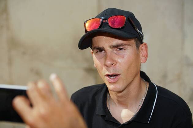 Barguil Warren la vuelta CYCLISME : Tour d espagne - conference de presse - Nimes - 18 08 2017 StephanieGouiran Panoramic 