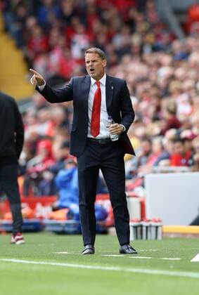 Football - 2017 2018 Premier League - Liverpool vs. Crystal Palace Frank de Boer manager of Crystal Palace at Anfield. COLORSPORT LYNNE CAMERON 