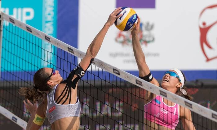 Themen der Woche - SPORT Bilder des Tages - SPORT 2017 CEV Beach volleyball Beachvolleyball European Championship EM Europameisterschaft Final Jurmala am 19.08.2017 Kira WALKENHORST (GER), Julia GROSSNER (GER); 2017 CEV Beach Volleyball European Championship Final Jurmala am 19.08.2017, Jurmala (Lettland). xPWx