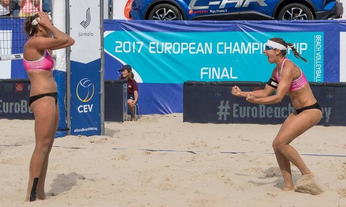 2017 CEV Beach volleyball Beachvolleyball European Championship EM Europameisterschaft Final Jurmala am 19.08.2017 Nadja GLENZKE (GER), Julia GROSSNER (GER); 2017 CEV Beach Volleyball European Championship Final Jurmala am 19.08.2017, Jurmala (Lettland). xPWx