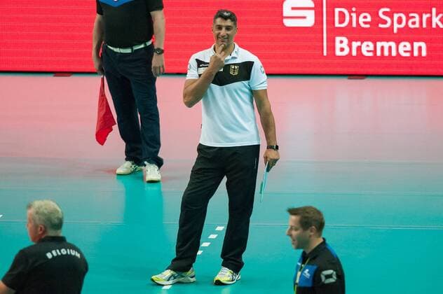 Bundestrainer, Trainer, Headcoach Andrea Giani (Deutschland) Einzelbild, Volleyball, Länderspiel, Deutschland - Belgien, xobx