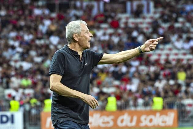 Lucien Favre (Entraineur de l OGC Nice) FOOTBALL : OGC Nice vs Guingamp - Ligue 1 - Nice - 19 08 2017 NorbertScanella Panoramic 