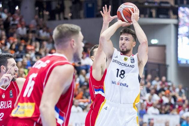 Ismet Akpinar (Nr. 18, Deutschland). Deutschland vs Serbien, Basketball, Supercup, Nationalteams, 20.08.17 Hamburg Schleswig-Holstein Germany Inselparkhalle Copyright: xAgentur54Gradx xJohnxGarvex
