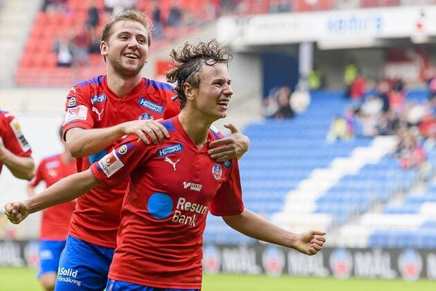 170820 Helsingborgs Alex Timossi Andersson och Darijan Bojanic jublar efter 1-0 under fotbollsmatchen i Superettan mellan Helsingborg och Gais den 20 augusti 2017 i Helsingborg.  Copyright: AndersxBjurö ST170820AAB14