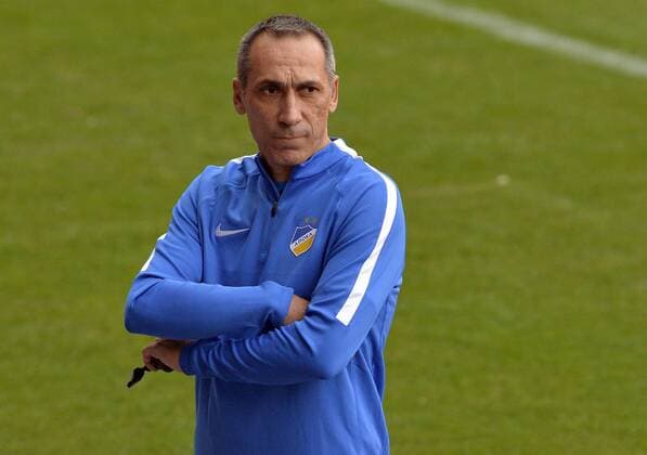 Coach Giorgos Donis of APOEL in action during training session in Prague, Czech Republic, August 22, 2017 prior to the Football Champions League, 4th qualifying round return match: Slavia Prague vs Apoel Nicosia. (CTKxPhoto KaterinaxSulova) CTKPhotoP201708220793801  suk6