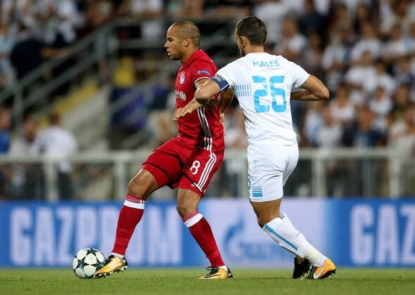 PXL_UEFA Champions League play-off, 2nd leg, HNK Rijeka v- FC Olympiacos 22.08.2017., HNK Rijeka Stadium, Rijeka, Croatia - UEFA Champions League play-off, 2nd leg, HNK Rijeka v- FC Olympiacos. Vadis Odjidja-Ofoe, Mate Males.  IgorxKralj PIXSELL