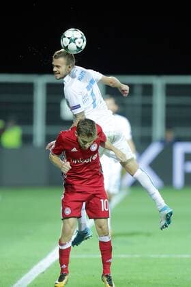 PXL_UEFA Champions League play-off, 2nd leg, HNK Rijeka v- FC Olympiacos 22.08.2017., HNK Rijeka Stadium, Rijeka, Croatia - UEFA Champions League play-off, 2nd leg, HNK Rijeka - FC Olympiacos. Marko Marin, Ivan Martic.  NelxPavletic PIXSELL
