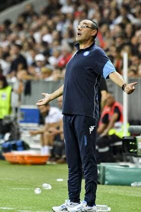 Fußball, CL Quali, OGC Nizza - SSC Neapel Maurizio Sarri (entraineur de Naples) FOOTBALL : Nice vs Naples - Ligue des Champions - Barrage Match Retour - Nice - 22 08 2017 NorbertScanella Panoramic 
