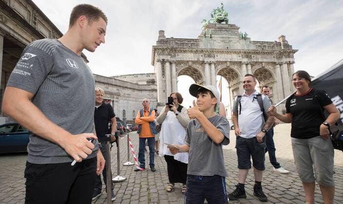 McLaren s Belgian driver Stoffel Vandoorne pictured during an event a week before the Spa formula one GP, in Brussels, Wednesday 23 August 2017. BENPOTxDOPPAGNE  x05151156x