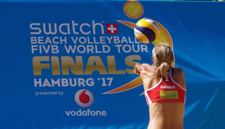 Im Tennisstadion am Hamburger Rothenbaum finden die Beachvolleyball FIVB World Tour Finals 2017 der Herren und Damen statt.