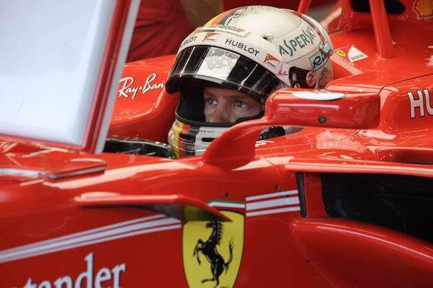 Ferrari s German driver Sebastian Vettel pictured during the free practice for the Grand Prix F1 of Belgium race, in Spa-Francorchamps, Friday 25 August 2017. The Spa-Francorchamps Formula One Grand Prix takes place this weekend, from August 25th to August 27th. NICOLASxLAMBERT  x05152067x