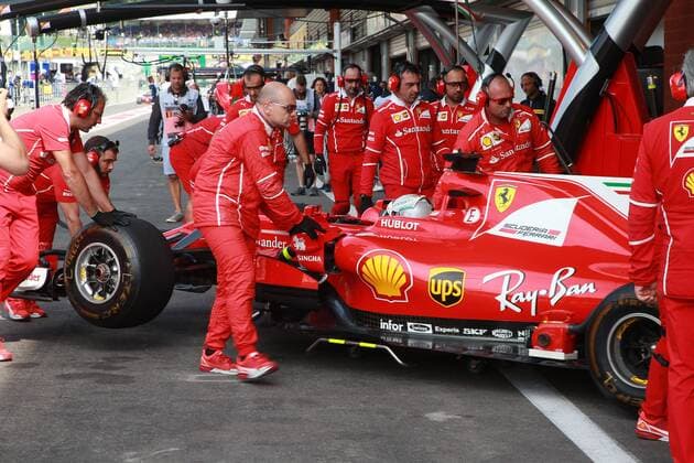 25.08.2017 - Free Practice 1, Sebastian Vettel (GER) Scuderia Ferrari SF70H Belgian Grand Prix, Spa-Francorchamps 24 - 27 August 2017 25.08.2017 - Free Practice 1, Sebastian Vettel (GER) Scuderia Ferrari SF70H 