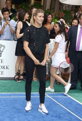 August 24, 2017 - New York, New York, U.S. - Tennis star GENIE BOUCHARD attends the Lotte New York Palace Invitational Badminton Battle held at the Lotte New York Palace. Lotte New York Palace Invitational - ZUMAk03_ 79887771st Copyright: xNancyxKaszermanx