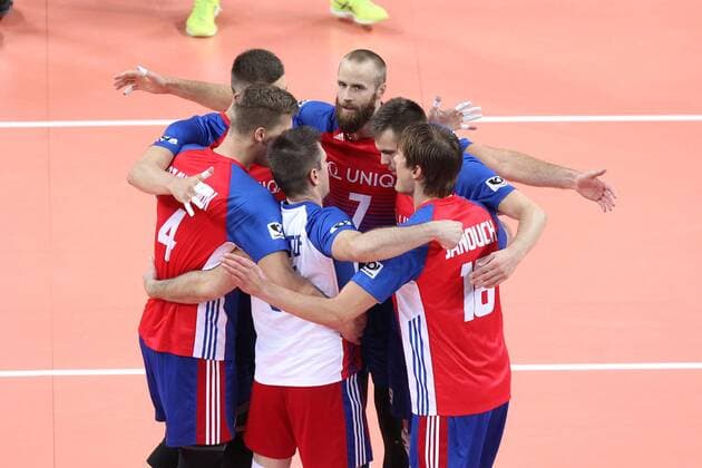 SZCZECIN, AZOTY ARENA 25.08.2017 CEV MISTRZOSTWA EUROPY W PILCE SIATKOWEJ MEZCZYZN LOTTO EUROVOLLEY POLAND 2017 SLOWACJA - CZECHY CEV MENS VOLLEYBALL European Championship EM Europameisterschaft LOTTO EUROVOLLEY POLAND 2017 SLOWACJA - CZECHY NZ REPREZENTACJA CZECH PO ZDOBYCIU PUNKTU TEAM OF CZECH REPUBLIC AFTER GAINING THE POINT FOT. KRZYSZTOF CICHOMSKI NEWSPIX.PL --- Newspix.pl  170825KCI034