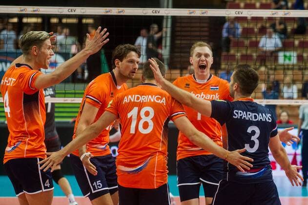2017.08.25 KATOWICE CEV MISTRZOSTWA EUROPY W PILCE SIATKOWEJ MEZCZYZN LOTTO EUROVOLLEY POLAND 2017 HOLANDIA - TURCJA NZ DAAN VAN HAARLEM THIJS TER HORST ROBBERT ANDRINGA DIRK SPARIDANS FOT LUKASZ KRAJEWSKI FOKUSMEDIA NEWSPIX.PL Men s volleyball. European Championship EM Europameisterschaft Poland 2017 Netherlands vs Turkey --- Newspix.pl  CRAJU250817_113