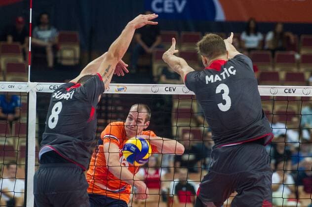 2017.08.25 KATOWICE CEV MISTRZOSTWA EUROPY W PILCE SIATKOWEJ MEZCZYZN LOTTO EUROVOLLEY POLAND 2017 HOLANDIA - TURCJA NZ WOUTER TER MAAT BURUTAY SUBASI MERT MATIC FOT LUKASZ KRAJEWSKI FOKUSMEDIA NEWSPIX.PL Men s volleyball. European Championship EM Europameisterschaft Poland 2017 Netherlands vs Turkey --- Newspix.pl  CRAJU250817_145
