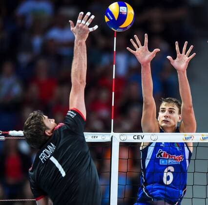 2017.08.25 Szczecin Siatkowka mezczyzn Lotto Mistrzostwa Europy 2017 Niemcy - Wlochy N z Christian Fromm of Germany and Simone Giannelli of Italy Foto Lukasz Laskowski PressFocus NEWSPIX.PL 2017.08.25 Szczecin European Men s Volleyball Championships 2017 Germany vs. Italy Christian Fromm of Germany and Simone Giannelli of Italy Credit: Lukasz Laskowski PressFocus NEWSPIX.PL --- Newspix.pl  20170825_LUK_175