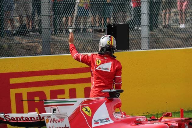 26.08.2017 - Qualifying, 2nd place Sebastian Vettel (GER) Scuderia Ferrari SF70H Belgian Grand Prix, Spa-Francorchamps 24 - 27 August 2017 26.08.2017 - Qualifying, 2nd place Sebastian Vettel (GER) Scuderia Ferrari SF70H 