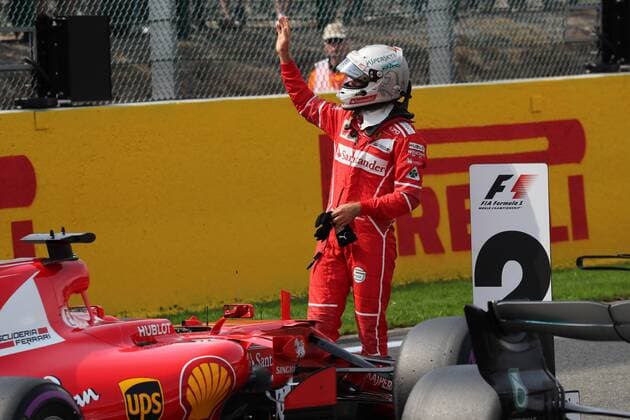 26.08.2017 - Qualifying, 2nd place Sebastian Vettel (GER) Scuderia Ferrari SF70H Belgian Grand Prix, Spa-Francorchamps 24 - 27 August 2017 26.08.2017 - Qualifying, 2nd place Sebastian Vettel (GER) Scuderia Ferrari SF70H 