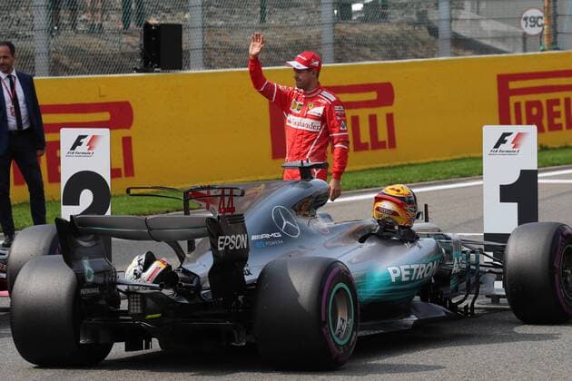 26.08.2017 - Qualifying, 2nd place Sebastian Vettel (GER) Scuderia Ferrari SF70H Belgian Grand Prix, Spa-Francorchamps 24 - 27 August 2017 26.08.2017 - Qualifying, 2nd place Sebastian Vettel (GER) Scuderia Ferrari SF70H 